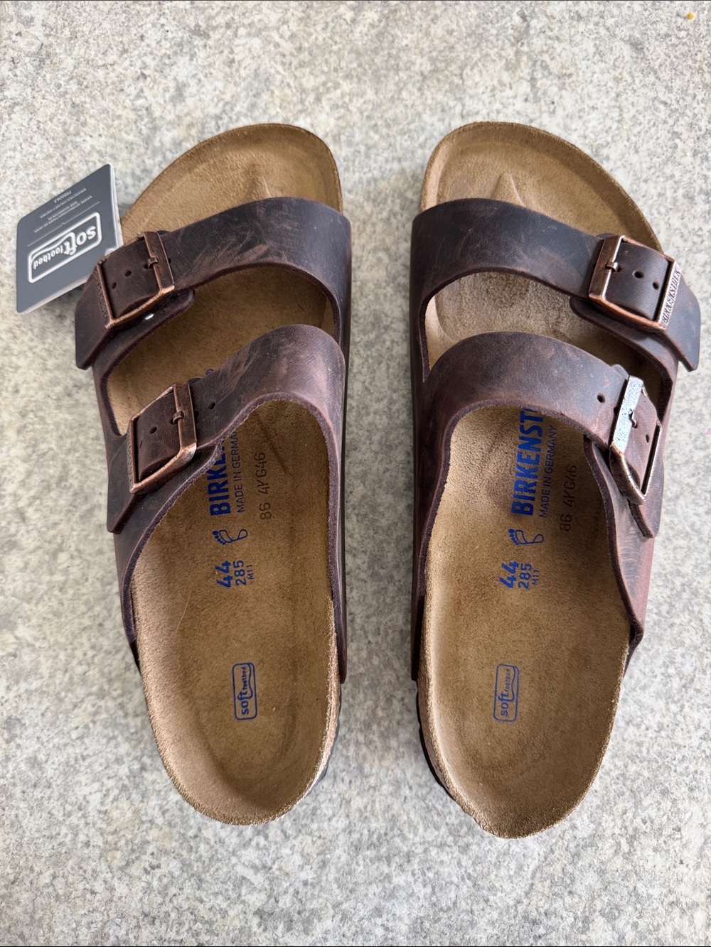 Birkenstock Men’s Arizona Soft Footbed Two-Strap Sandals in Brown - Size 44/M11 - Picture 2 of 7